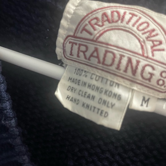 Vintage Traditional Trading Co Hand Knit Sports Sweater Vest Medium 100% Cotton - Picture 10 of 10